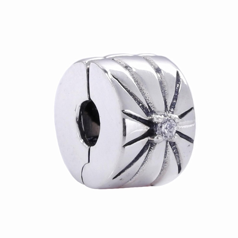 Authentic Pandora Sparkling Sunburst Clip Charm (2) set of two - Picture 3 of 3